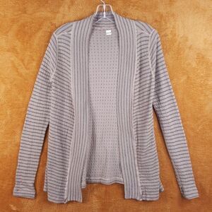 THREE DOTS Sweater Womens XS Tan Cardigan Open Knit Draped Lightweight Stretch